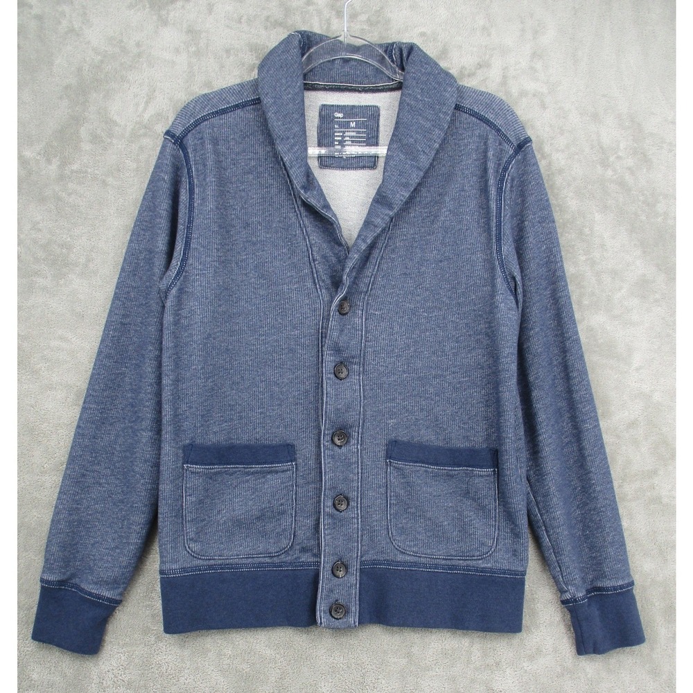 Gap Sweater Mens Medium Shawl‎ Collar Cardigan Pockets Button Preppy Academia
